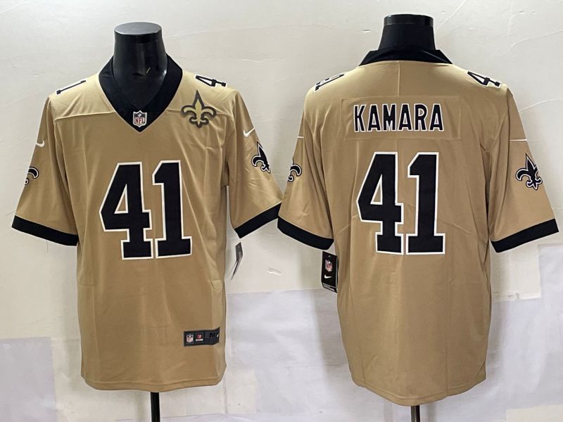 Men 2025 New Orleans Saints #41 Kamara Yellow Limited NFL Jersey style 05